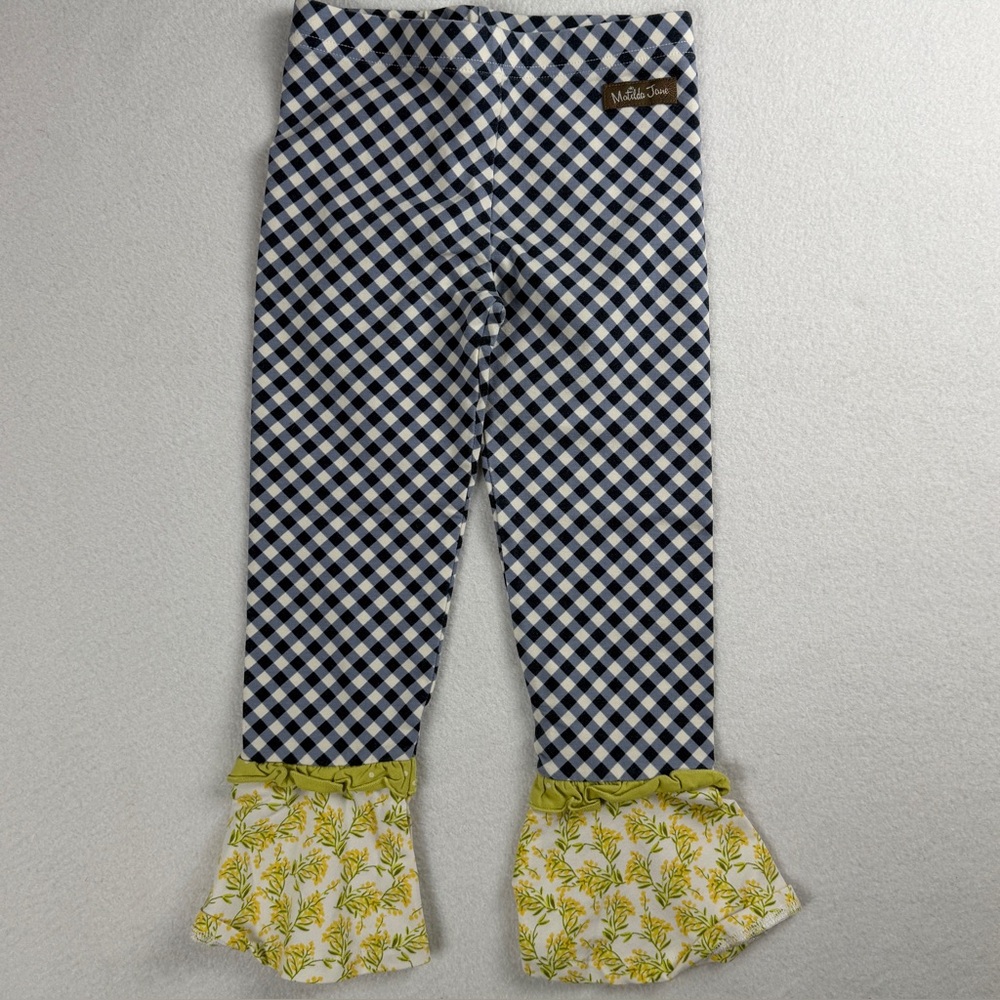 Matilda Jane Girl's Enchanted Garden Inner Artist Mixed-Print Gingham Pants Sz 4 - Picture 2 of 7